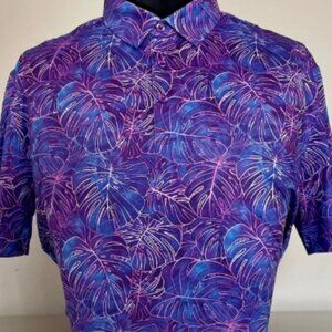 CS Purple Palm Leaf Print Polo